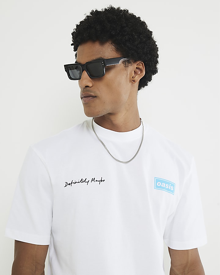 White Regular Fit Oasis Definitely T-Shirt