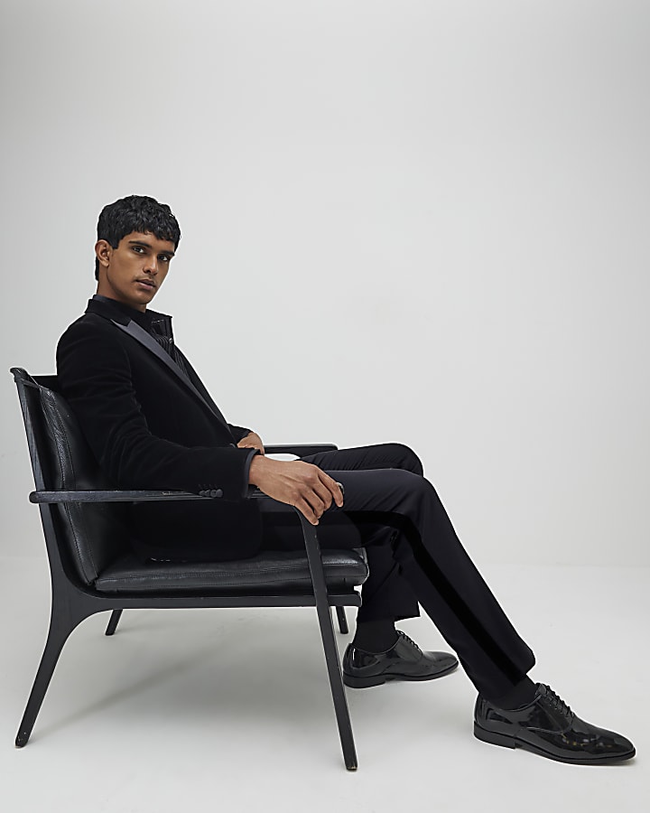 Black Velvet Tuxedo Suit Trousers