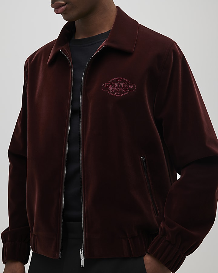 Red Velvet Harrington Jacket