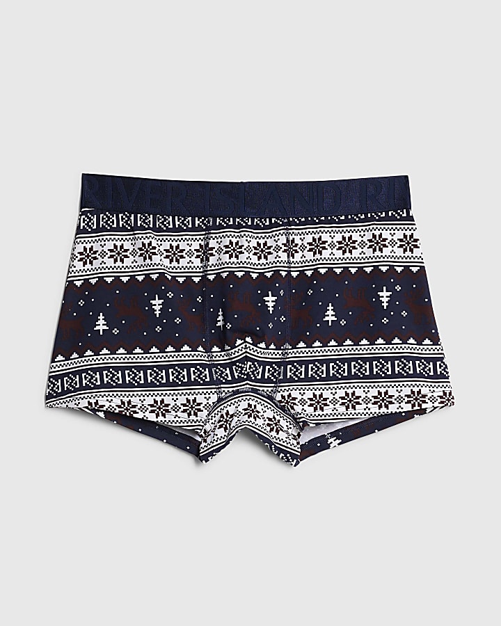 Navy Christmas Fairisle Pack Of 1 Trunks