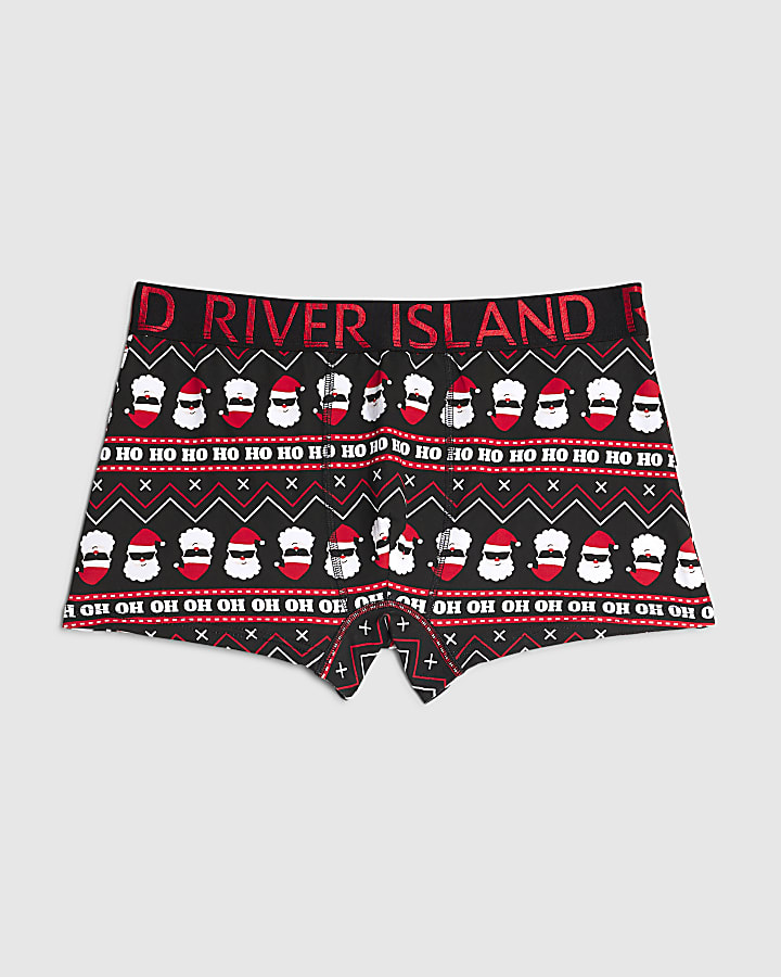 Black Naughty Santa Trunks