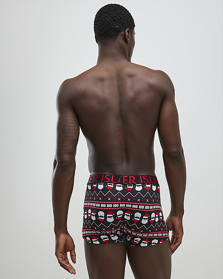 Black Naughty Santa Trunks