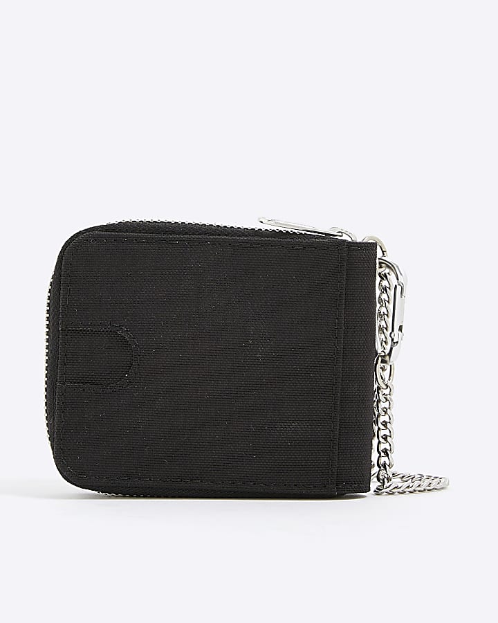 Black Chain Zip Around Wallet