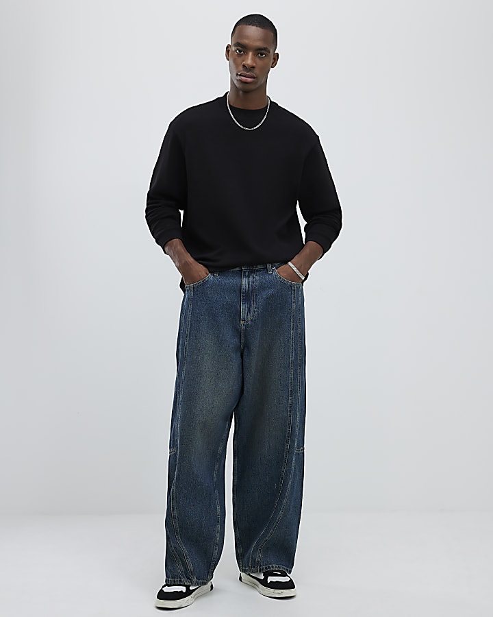 Black Regular Fit Sweatshirt