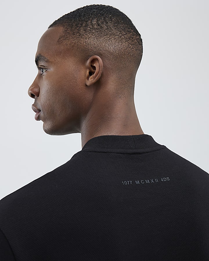 Black Regular Fit Sweatshirt