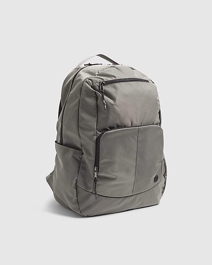 Grey Casual Badge Rucksack
