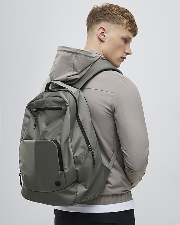 Grey Casual Badge Rucksack