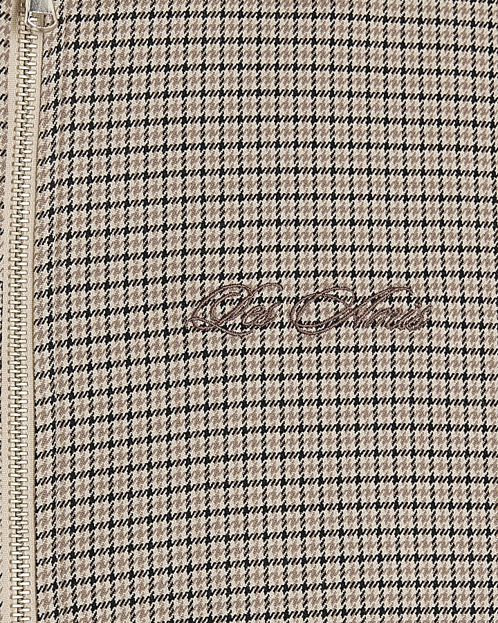 Brown Check Bomber Jacket
