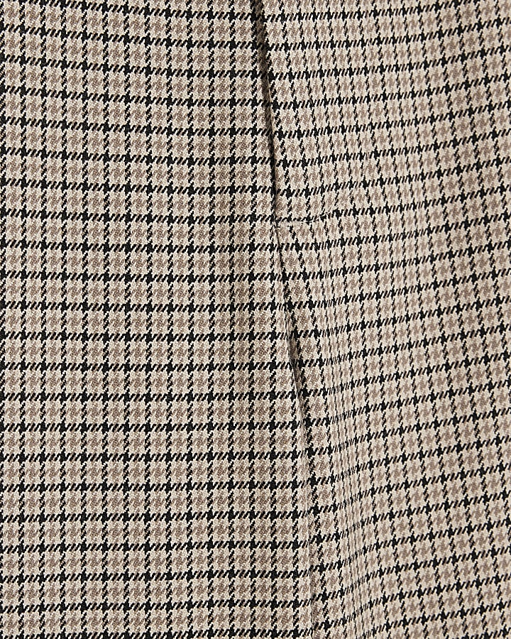 Brown Relaxed Fit Check Smart Trousers