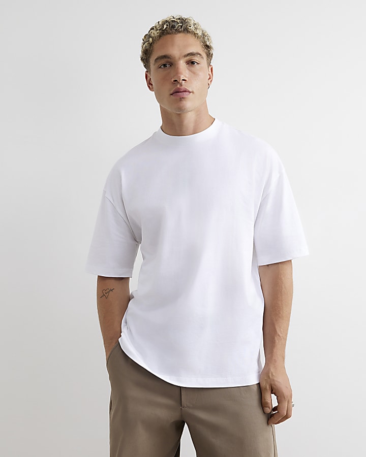 Black Oversized Fit Cotton T-Shirts 2 Pack