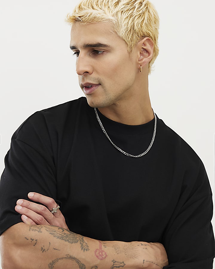 Black Oversized Fit Pack Of 2 T-Shirt