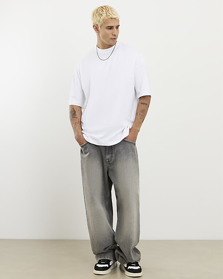 Black Oversized Fit Pack Of 2 T-Shirt