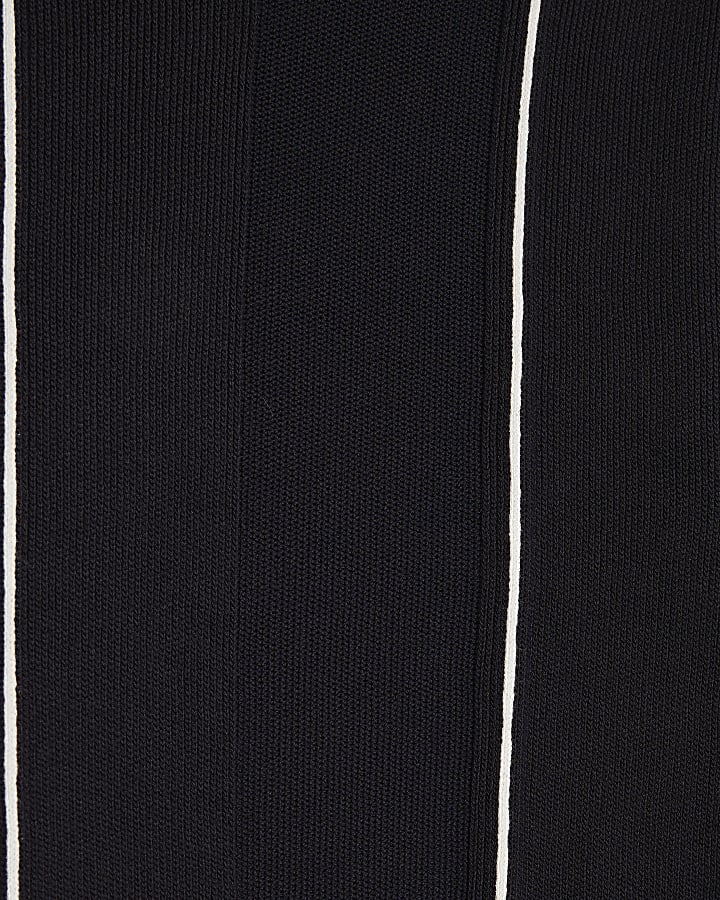 Navy Slim Fit Splice Stripe T-Shirt