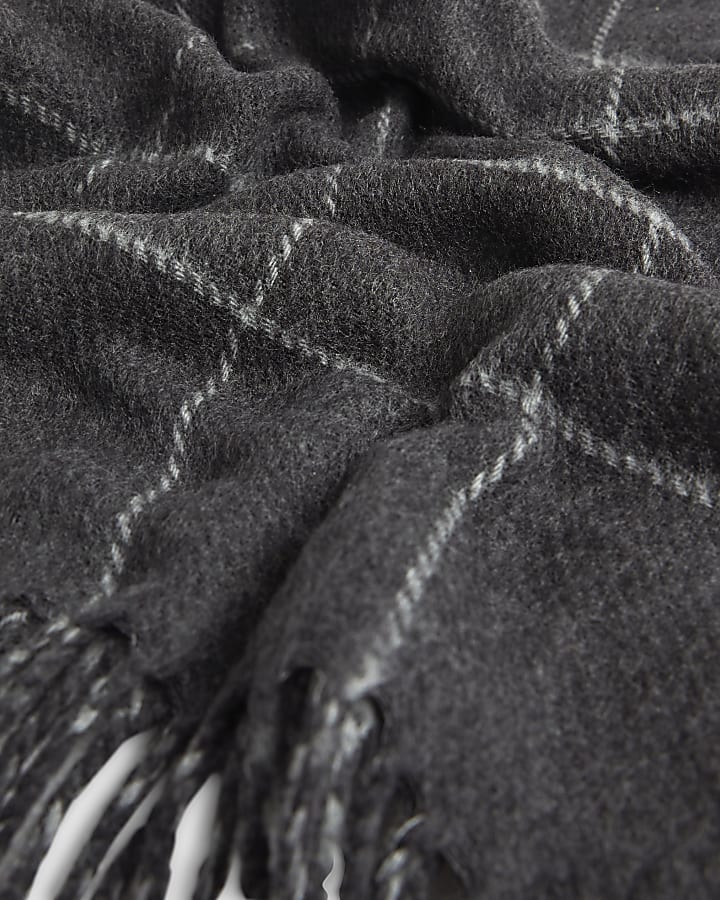 Grey Check Scarf
