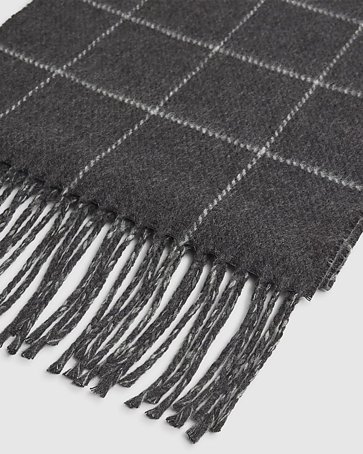Grey Check Scarf