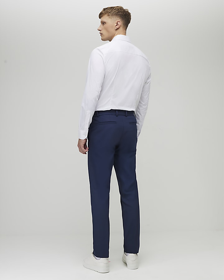 Navy Skinny Fit Suit Trousers