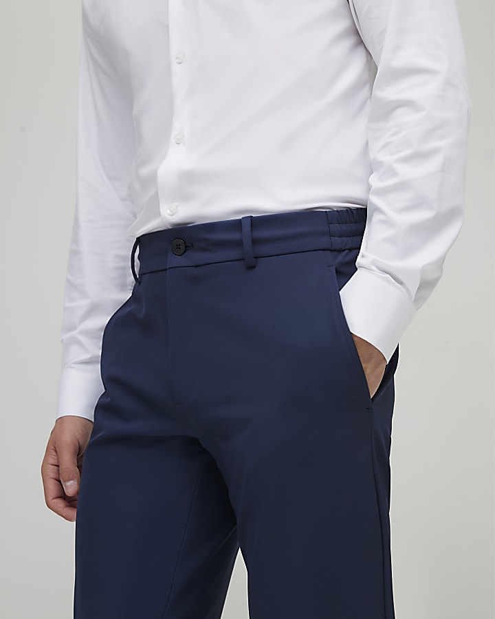 Navy Skinny Fit Suit Trousers
