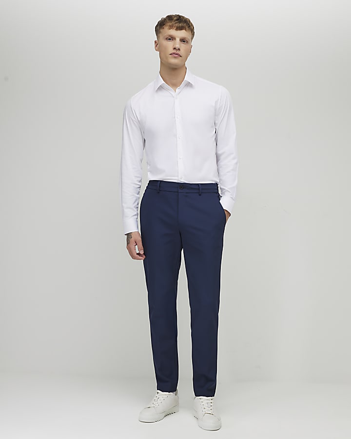 Navy Skinny Fit Suit Trousers