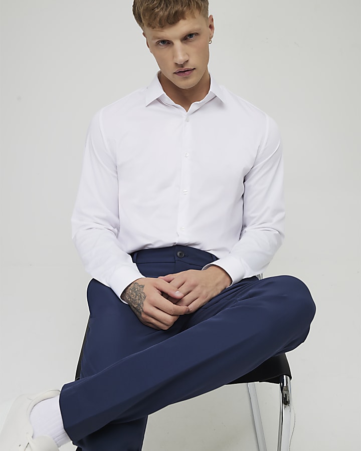 Navy Skinny Fit Suit Trousers