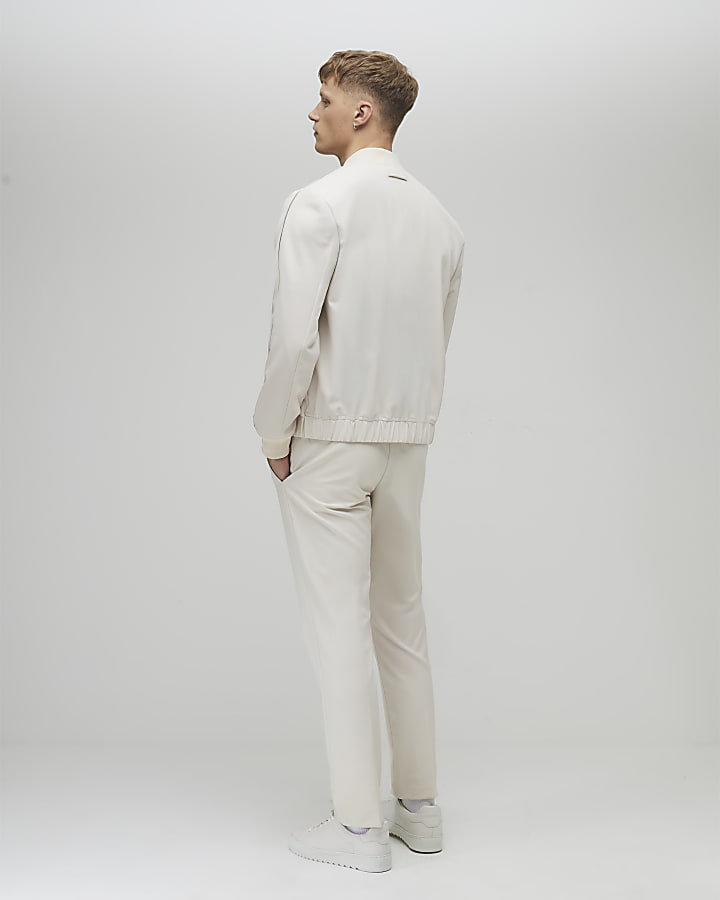 White Skinny Fit Suit Trousers