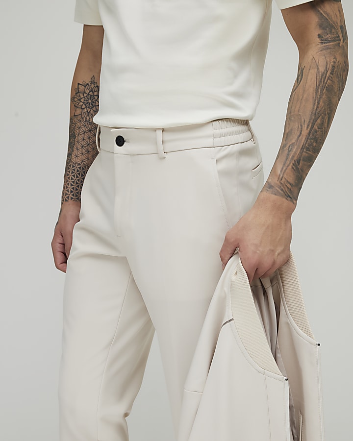 White Skinny Fit Suit Trousers