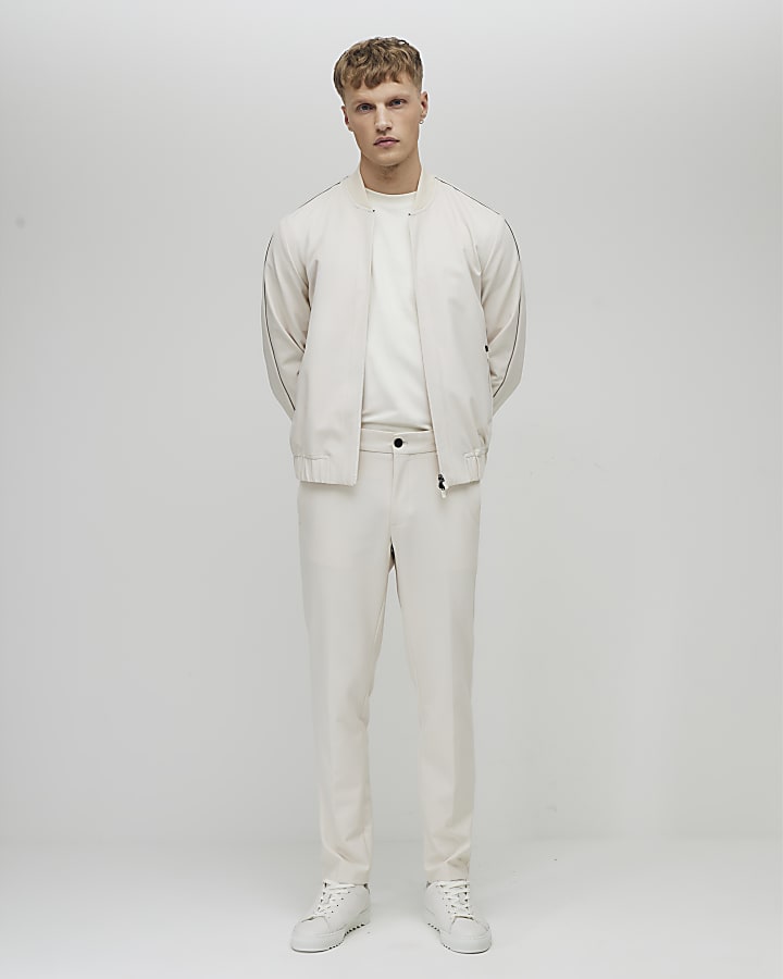 White Skinny Fit Suit Trousers