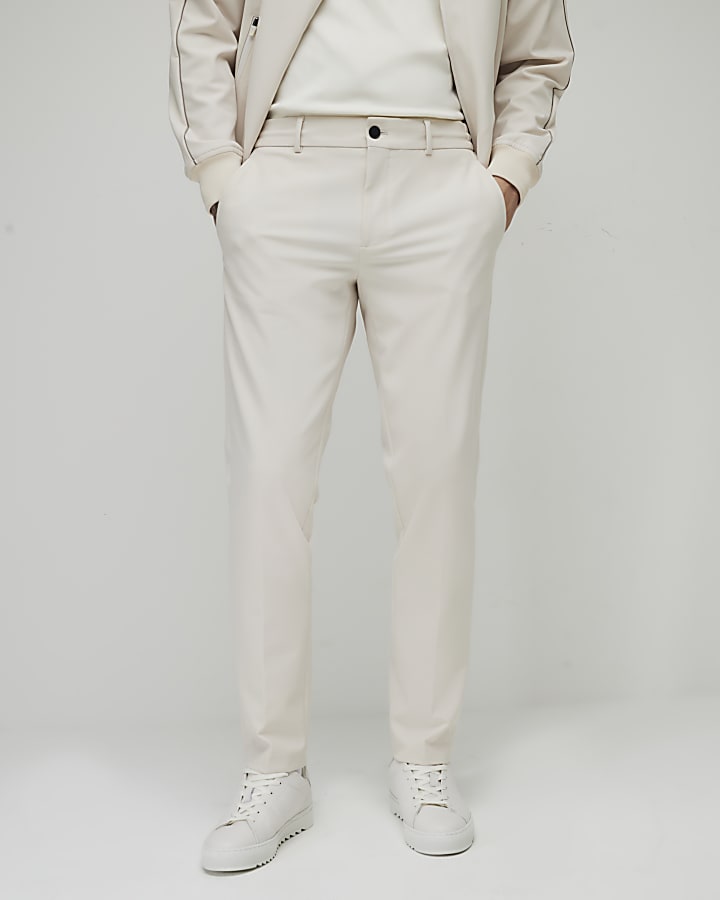White Skinny Fit Suit Trousers