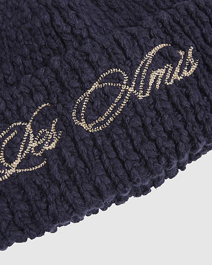 Navy Boucle Docker Hat