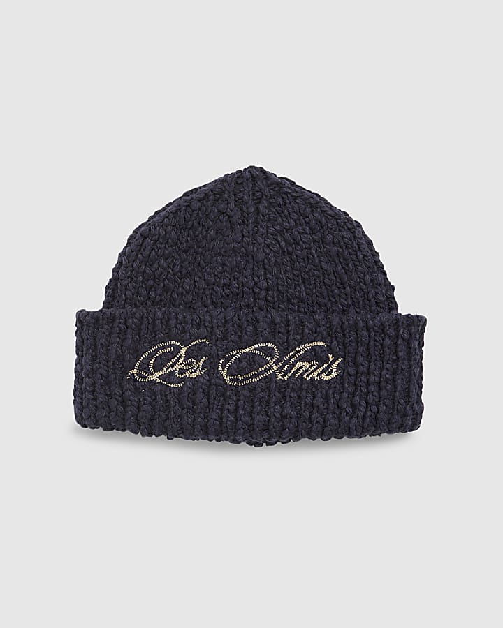 Navy Boucle Docker Hat