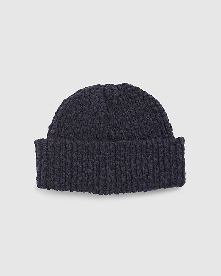 Navy Boucle Docker Hat