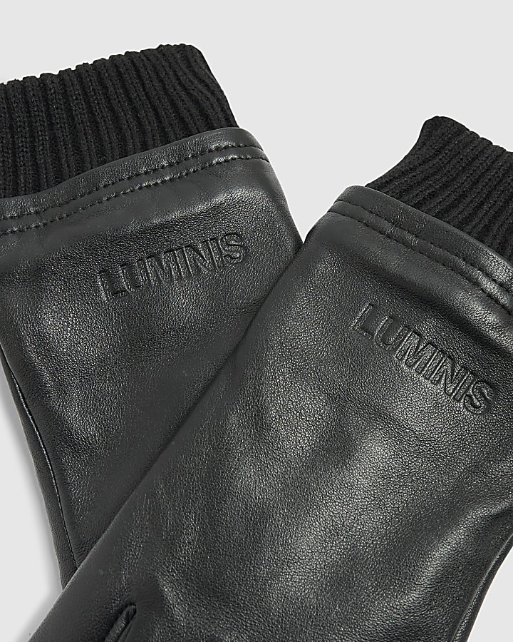 Black Leather Luminis Gloves