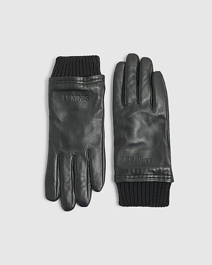 Black Leather Luminis Gloves