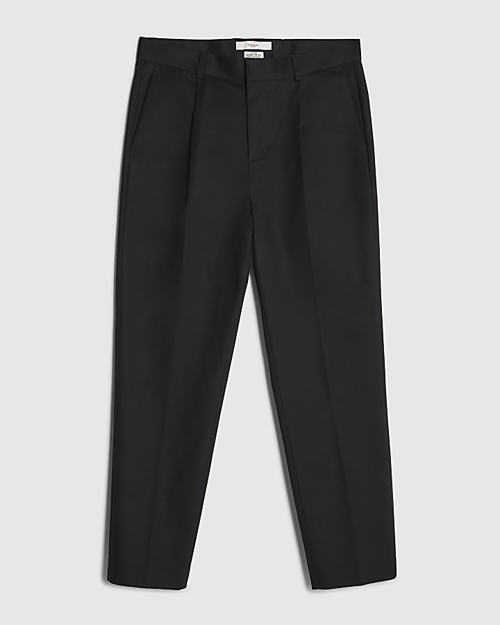 Black Tapered Fit Chino Trousers