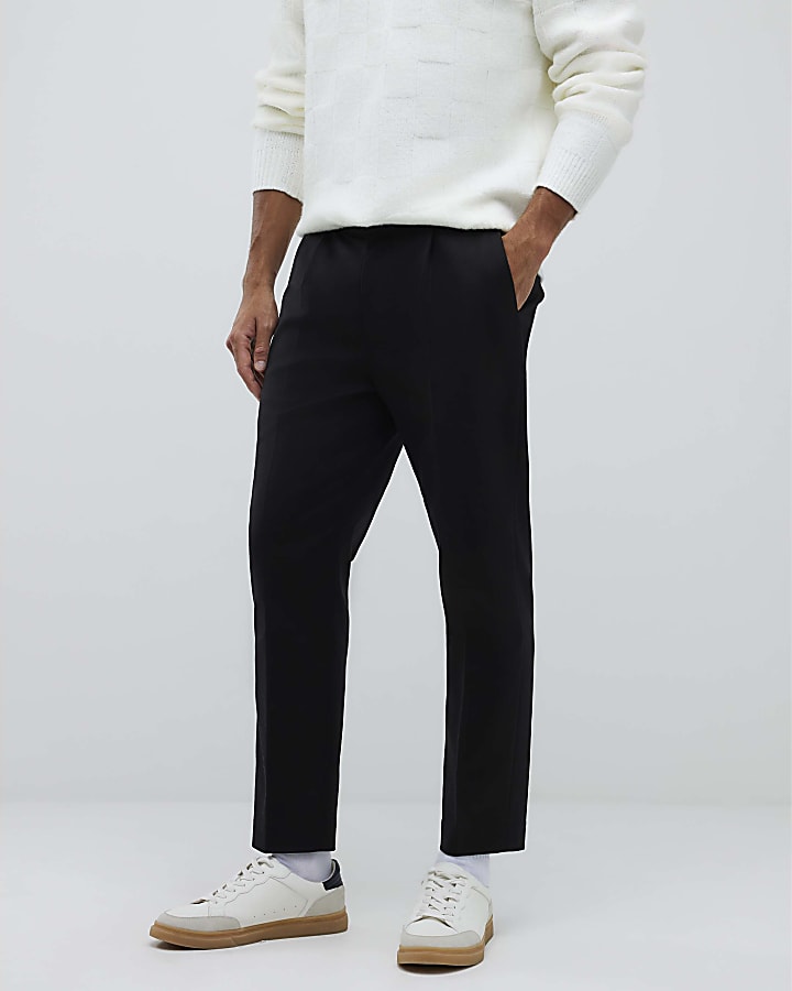 Black Tapered Fit Chino Trousers