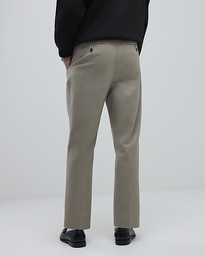Stone Tapered Fit Chino Trousers