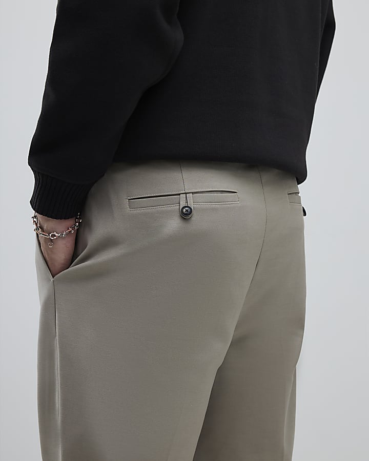 Stone Tapered Fit Chino Trousers