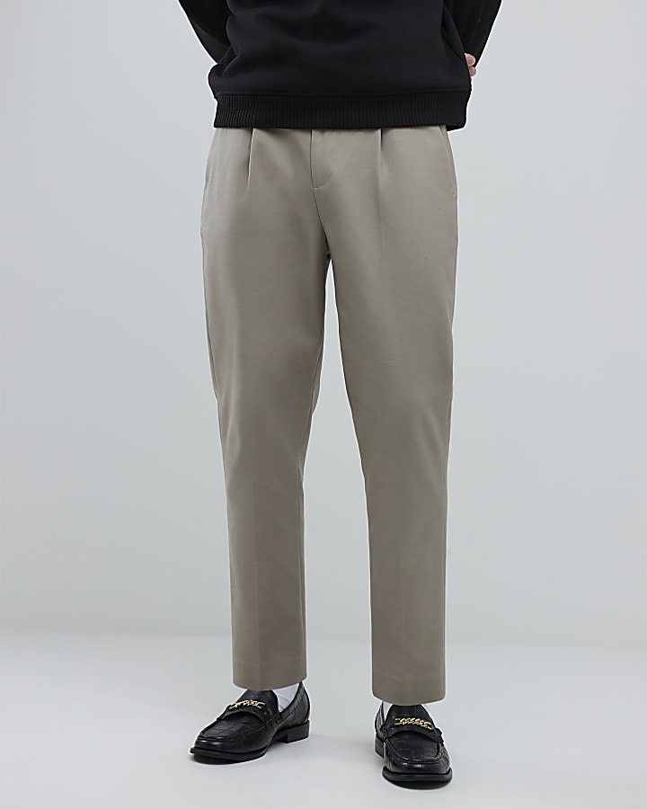 Stone Tapered Fit Chino Trousers