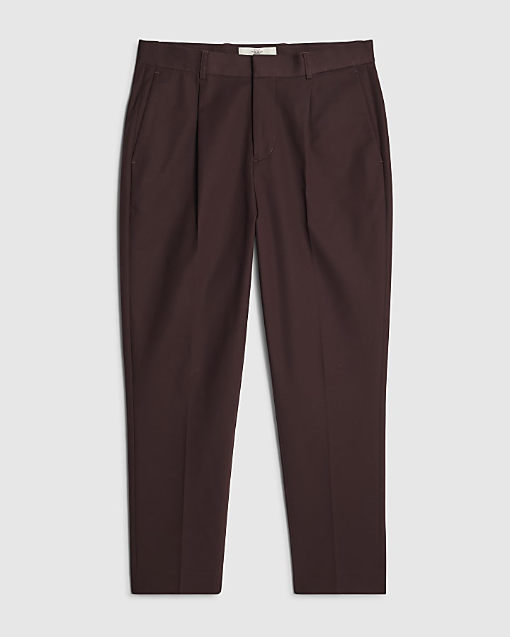 Red Tapered Fit Chino Trousers