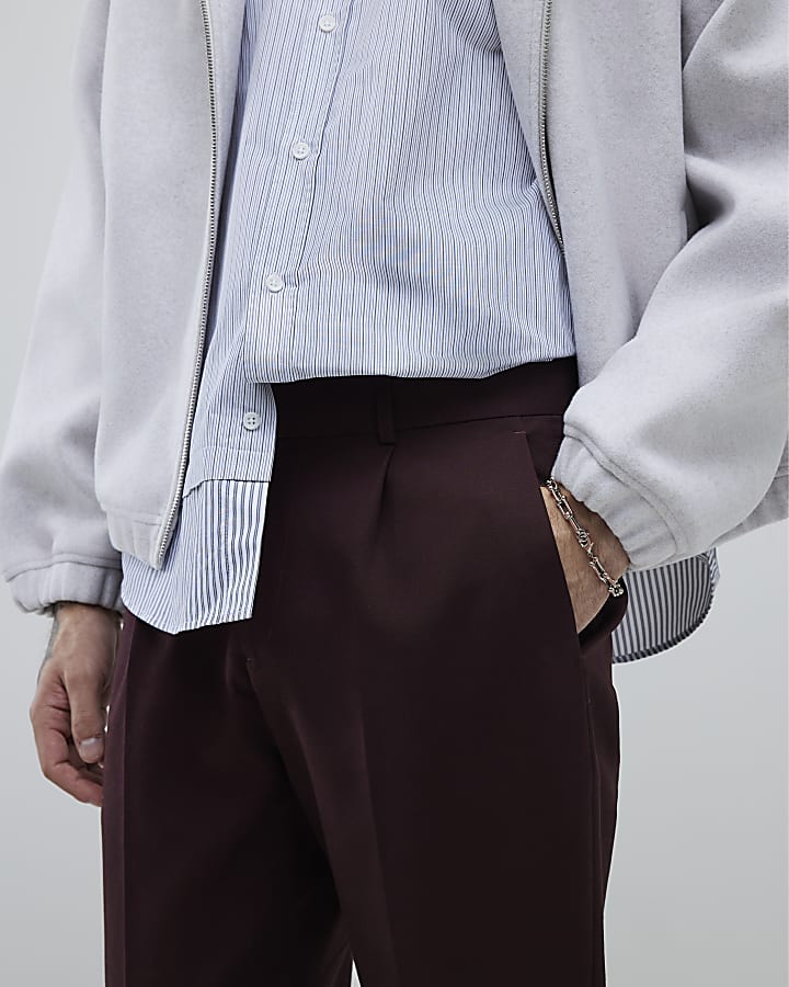 Red Tapered Fit Chino Trousers