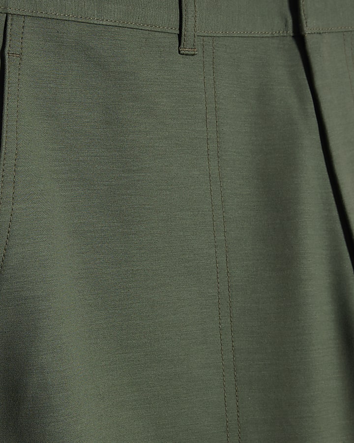 Khaki Barrell Leg Chino Trousers