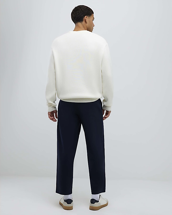Navy Barrell Leg Chino