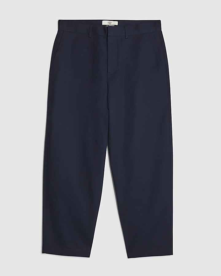 Navy Barrell Leg Chino