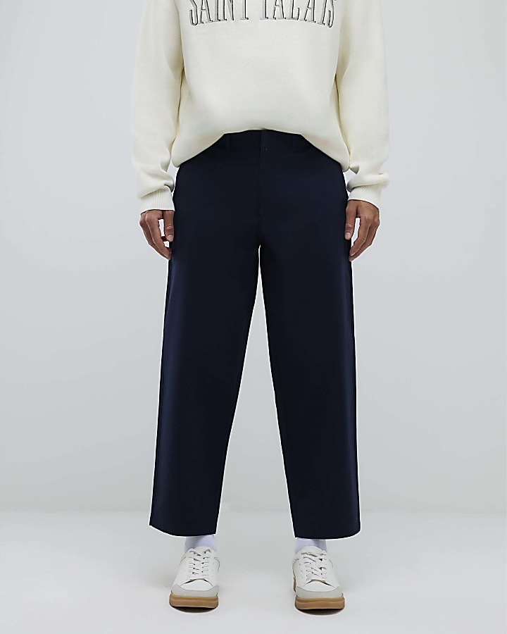 Navy Barrell Leg Chino