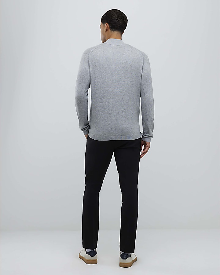 Black Slim Fit Elasticated Chino Trousers