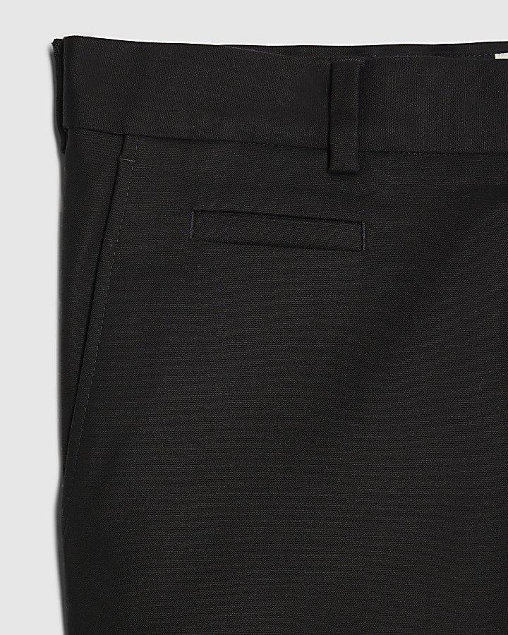 Black Slim Fit Elasticated Chino Trousers