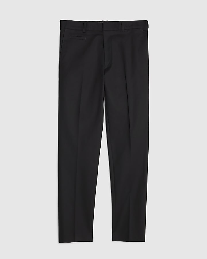 Black Slim Fit Elasticated Chino Trousers