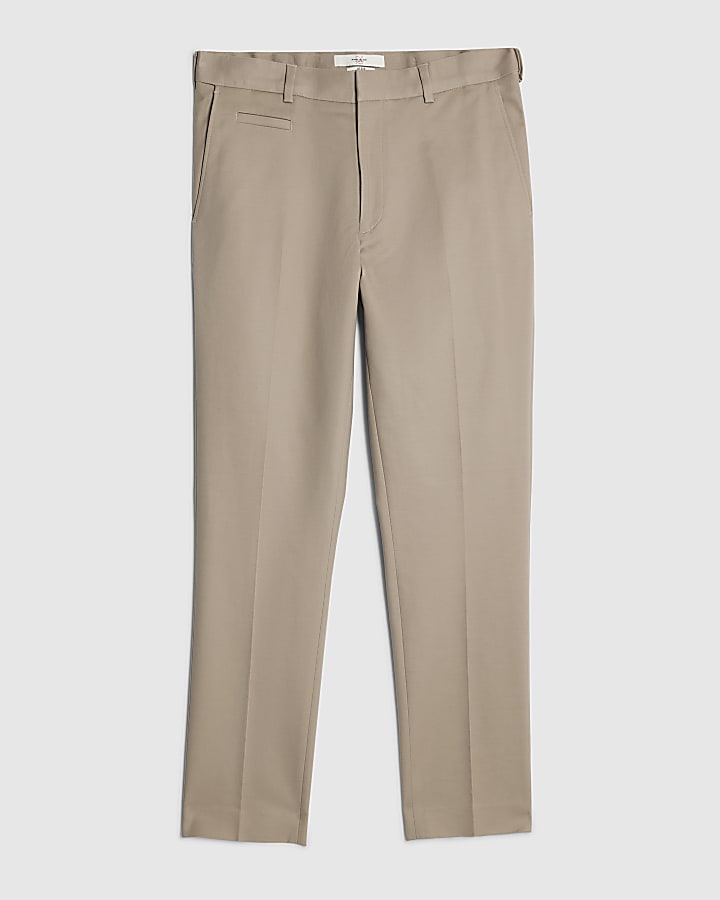 Stone Slim Fit Elasticated Chino Trousers