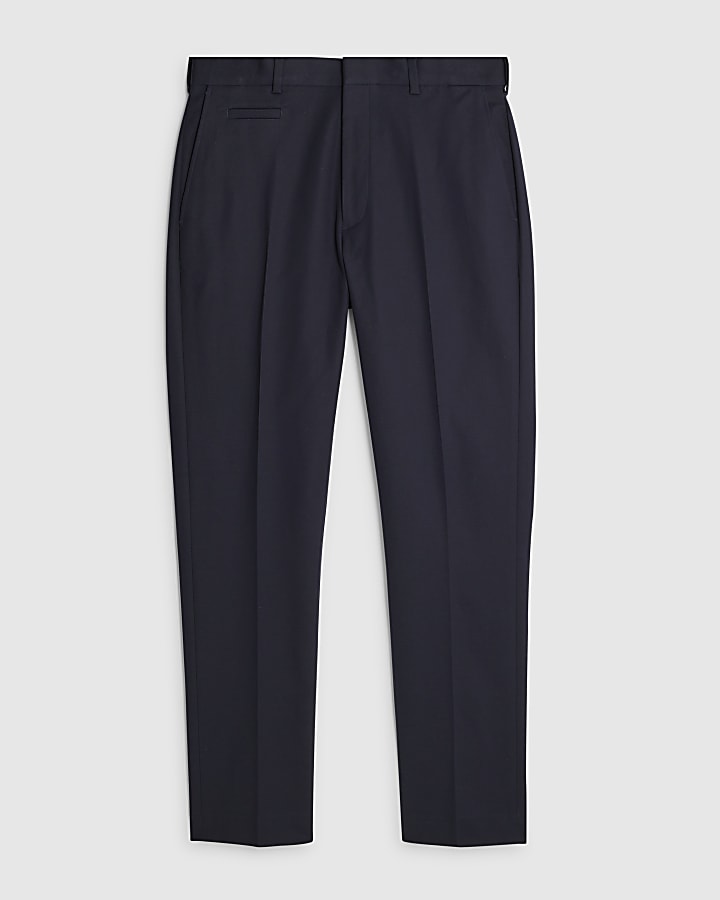 Navy Slim Fit Elasticated Chino Trousers