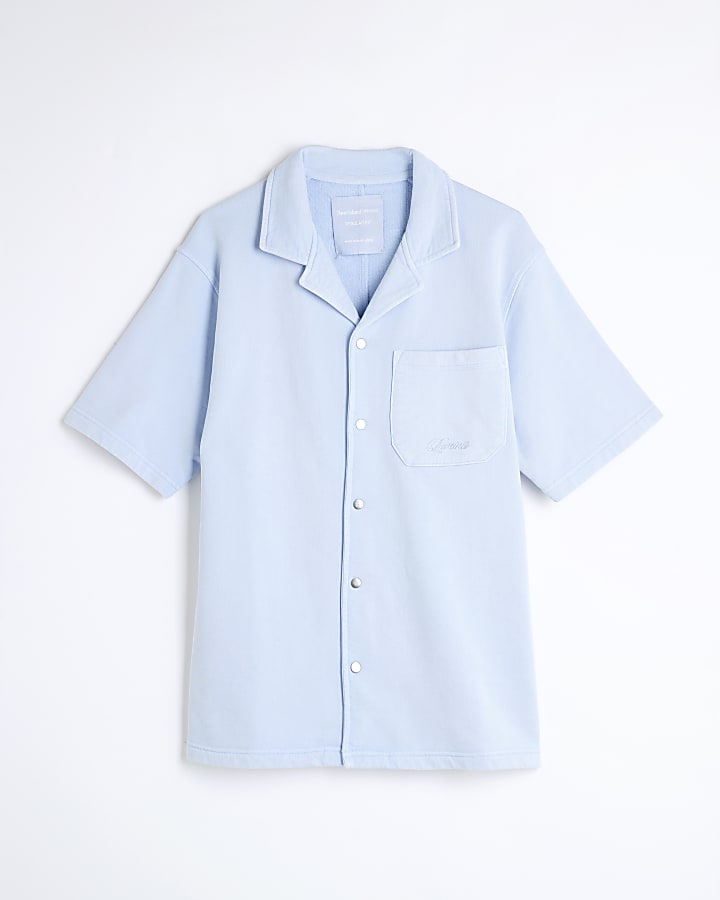 Blue Essentialism Textured Shirt