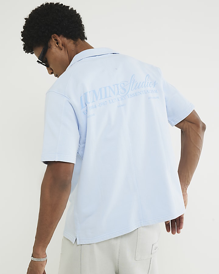 Blue Essentialism Textured Shirt